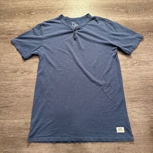 Katin Shirt Adult Small Blue Henley Short Sleeve 100% Cotton Preppy Minimal‎